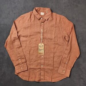 Faherty Laguna Linen Shirt Mens Large Summer Sienna Relaxed Long Sleeve Button